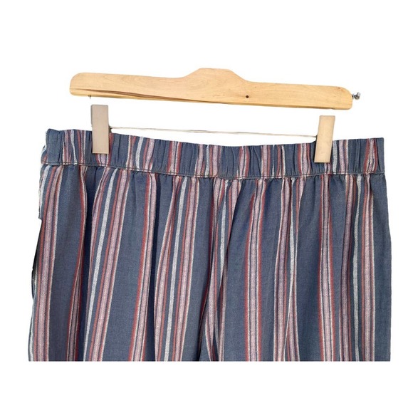 Ana Dark Blue Striped Wide Leg Pants Cotton New Size Large - Picture 10 of 10